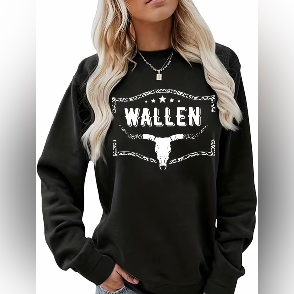 NWT - Wallen‎ Skull Print Sweatshirt